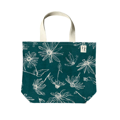 Beautiful Rudbeckia Large Tote in Lagoon Blue from Eric and Christopher - Maine Yarn & Fiber Supply
