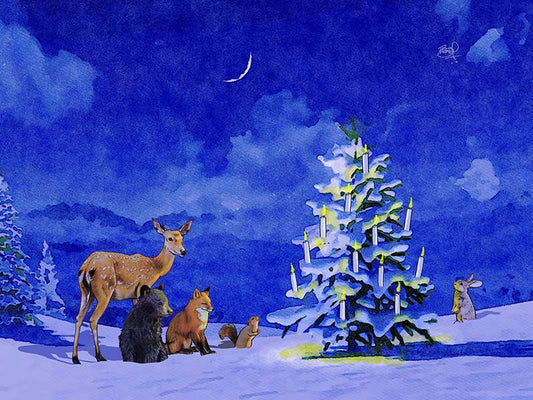 Silent Night Greeting Card (blank inside) by Shawn Braley Illustration