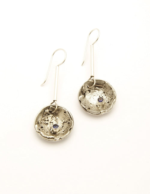 Reticulated Drop with Stone Earrings by Tamara Kelly Designs - Maine Yarn & Fiber Supply