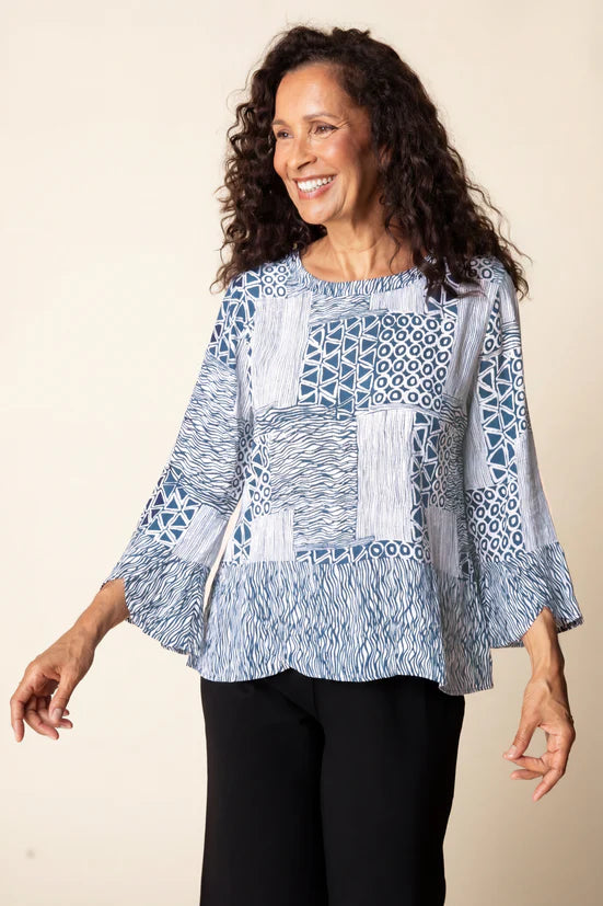 Bali Mixed Pullover in Marine by Habitat Clothing - Maine Yarn & Fiber Supply