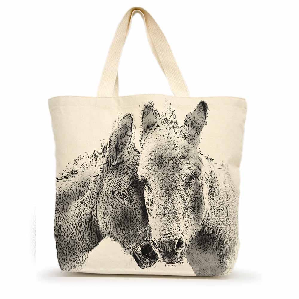 Donkeys Large Tote from Eric and Christopher - Maine Yarn & Fiber Supply