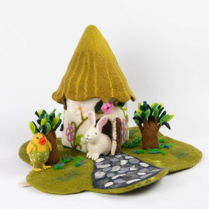 Felt Country Cottage Playset For Finger Puppets by The Winding Road - Maine Yarn & Fiber Supply