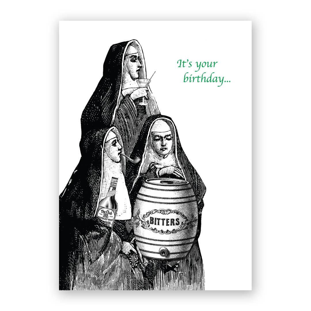 Nuns - Birthday Greeting Card by The Mincing Mockingbird - Maine Yarn & Fiber Supply