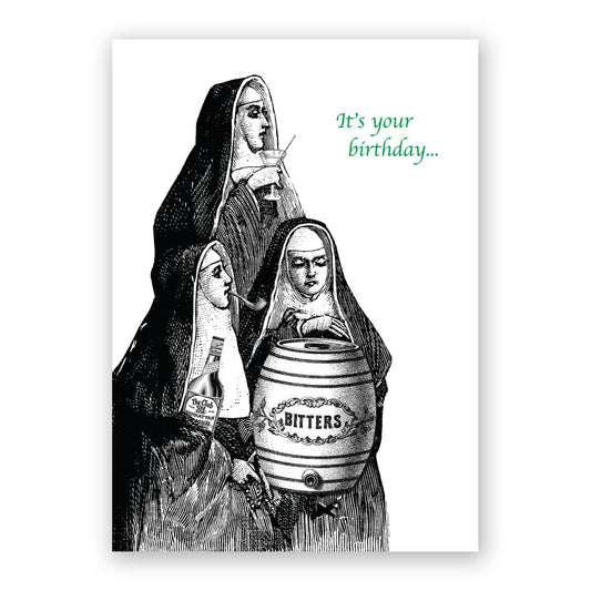 Nuns - Birthday Greeting Card by The Mincing Mockingbird - Maine Yarn & Fiber Supply