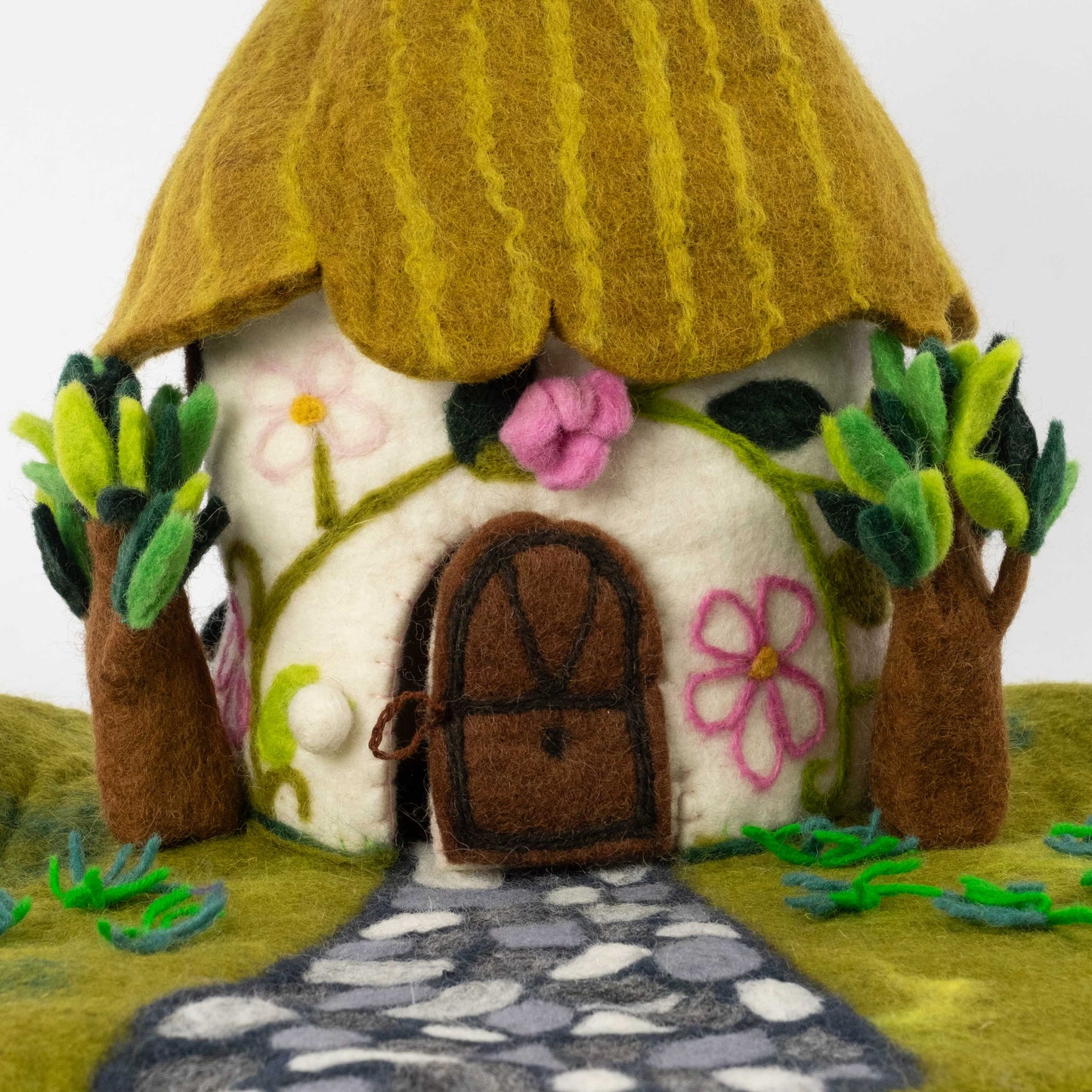 Felt Country Cottage Playset For Finger Puppets by The Winding Road - Maine Yarn & Fiber Supply
