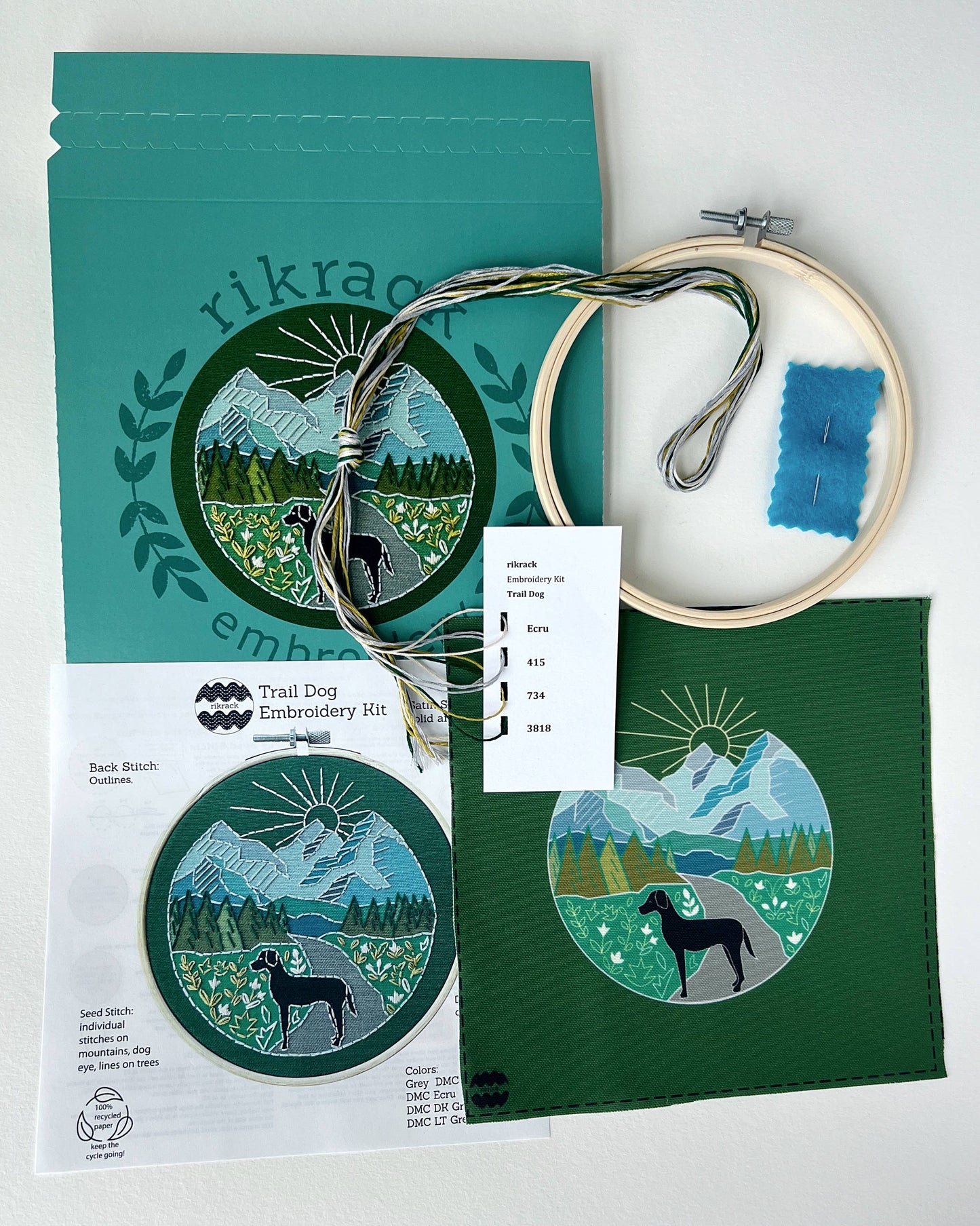 Trail Dog Embroidery Kit by Rikrack