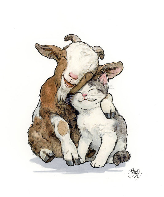 Lean on Me Greeting Card (blank inside) by Shawn Braley Illustration - Maine Yarn & Fiber Supply