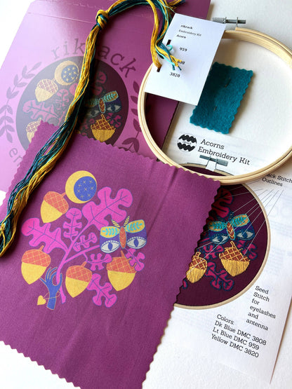 Acorns Embroidery Kit by Rikrack