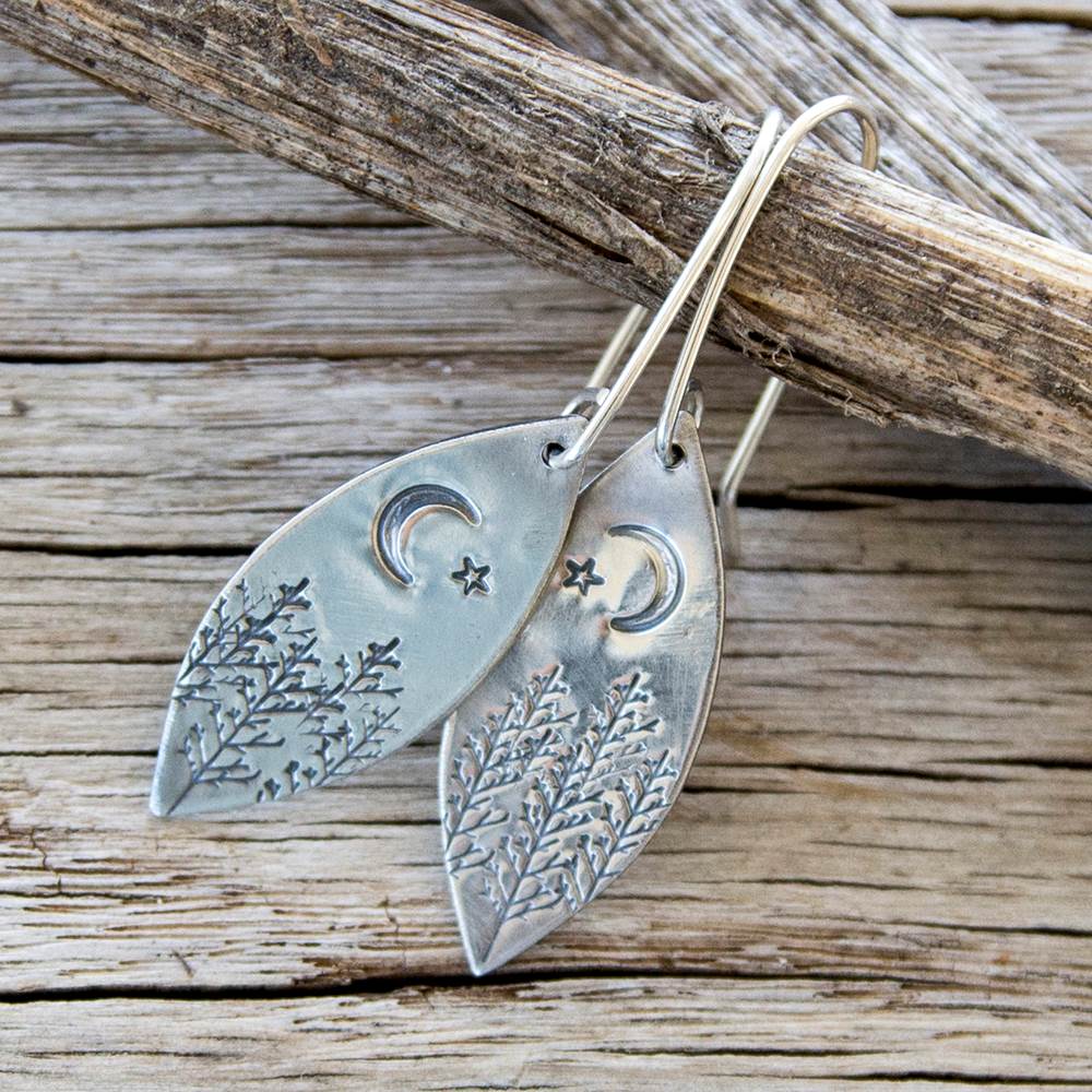 Trees at Night Sterling Silver Earrings by Sprig & Sparrow Jewelry
