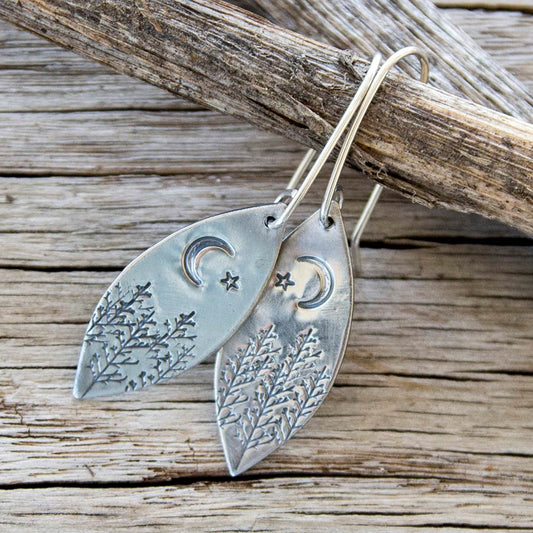 Trees at Night Sterling Silver Earrings by Sprig & Sparrow Jewelry