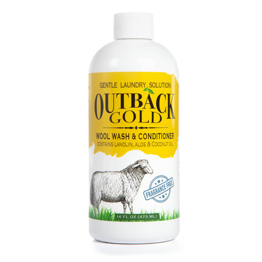 Outback Gold Wool Wash, 16 oz, Fragrance Free from Desert Breeze Distributing - Maine Yarn & Fiber Supply