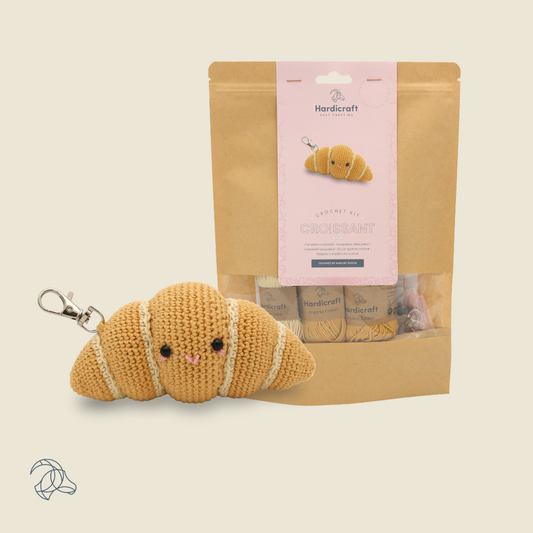 Croissant Bag Charm Crochet Kit from Hardicraft