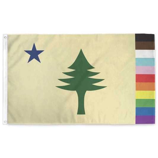 Rainbow Maine 1901 Flag by Flags For Good