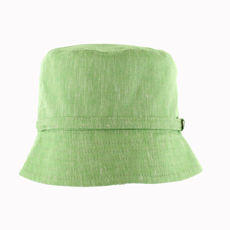 Linen Bucket Hat in Green by Mucros Weavers