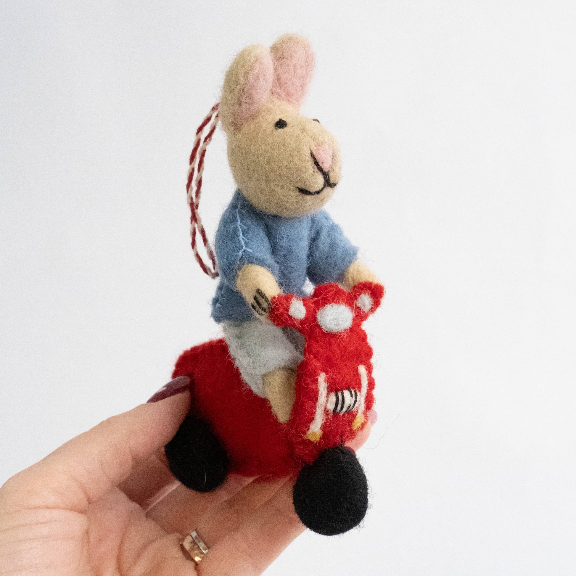 Bunny Riding a Vespa Easter Ornament by The Winding Road - Maine Yarn & Fiber Supply