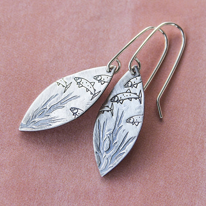 Deep Sea Sterling Silver Earrings by Sprig & Sparrow Jewelry