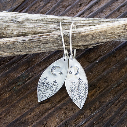 Trees at Night Sterling Silver Earrings by Sprig & Sparrow Jewelry
