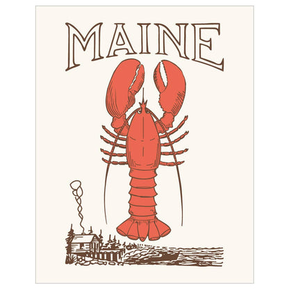 Maine Lobster and Fish Shanty Magnet by Fridgedoor