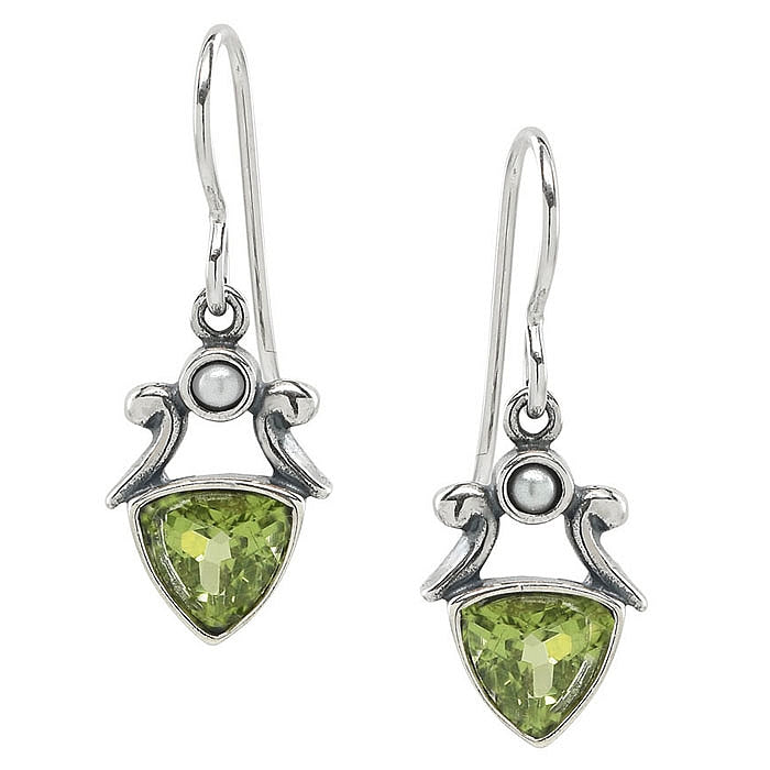 Fleur Peridot & Sterling Silver Earrings by Sonoma Art Works - Maine Yarn & Fiber Supply