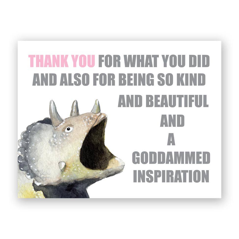 Triceratops - Thank You Greeting Card by The Mincing Mockingbird - Maine Yarn & Fiber Supply