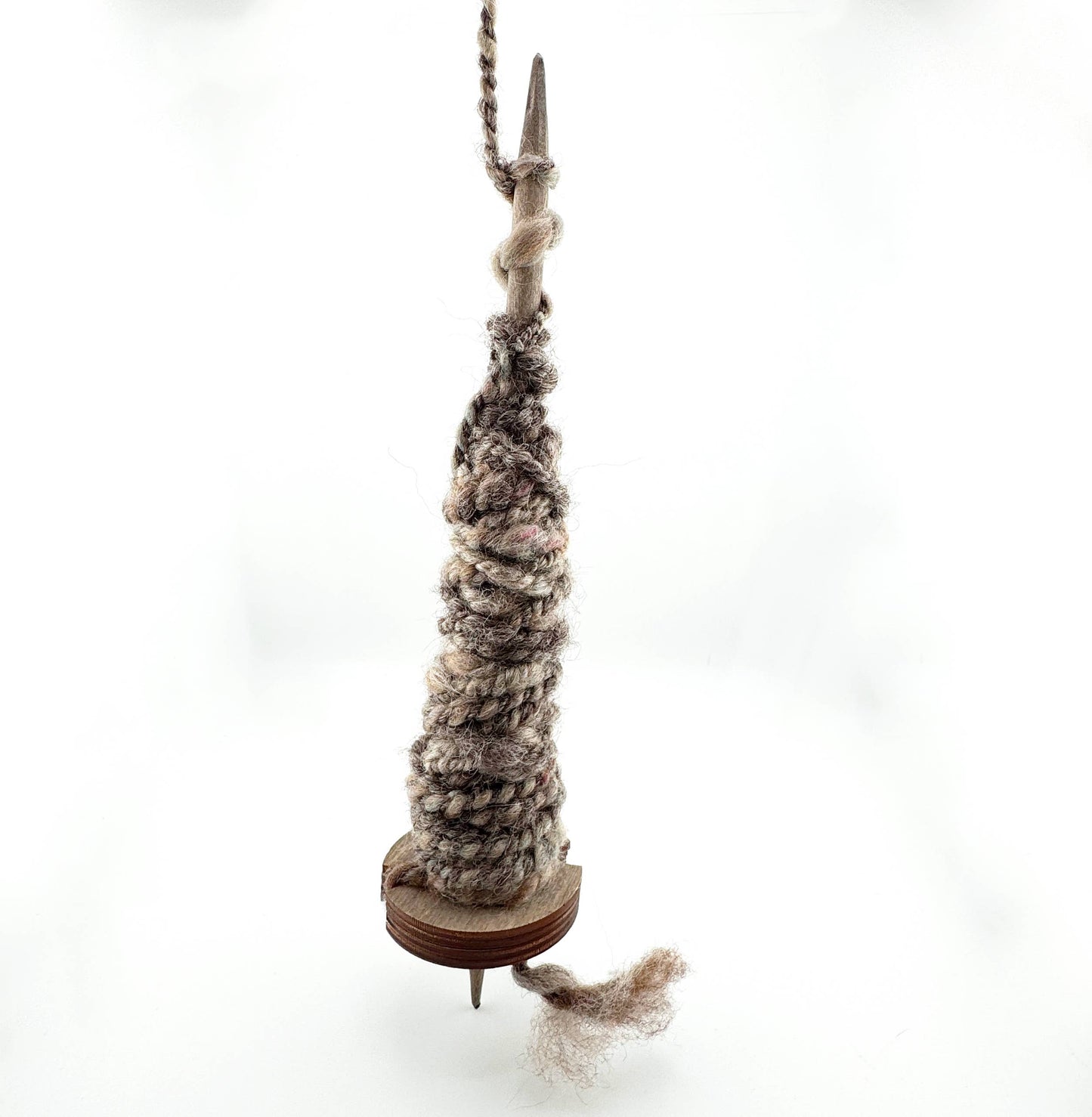 Bottom Whorl Supported Spindle in Baltic Birch by Art by Erica H & Rebel Stitchers - Maine Yarn & Fiber Supply