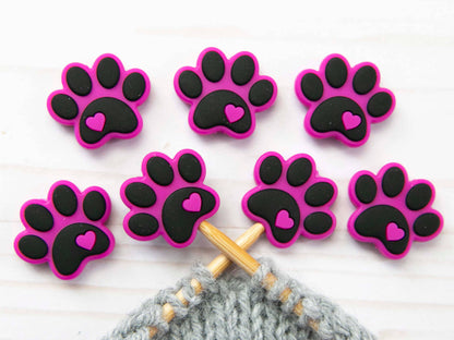 Fuchsia Paw Stitch Stoppers from Fox & Pine Stitches