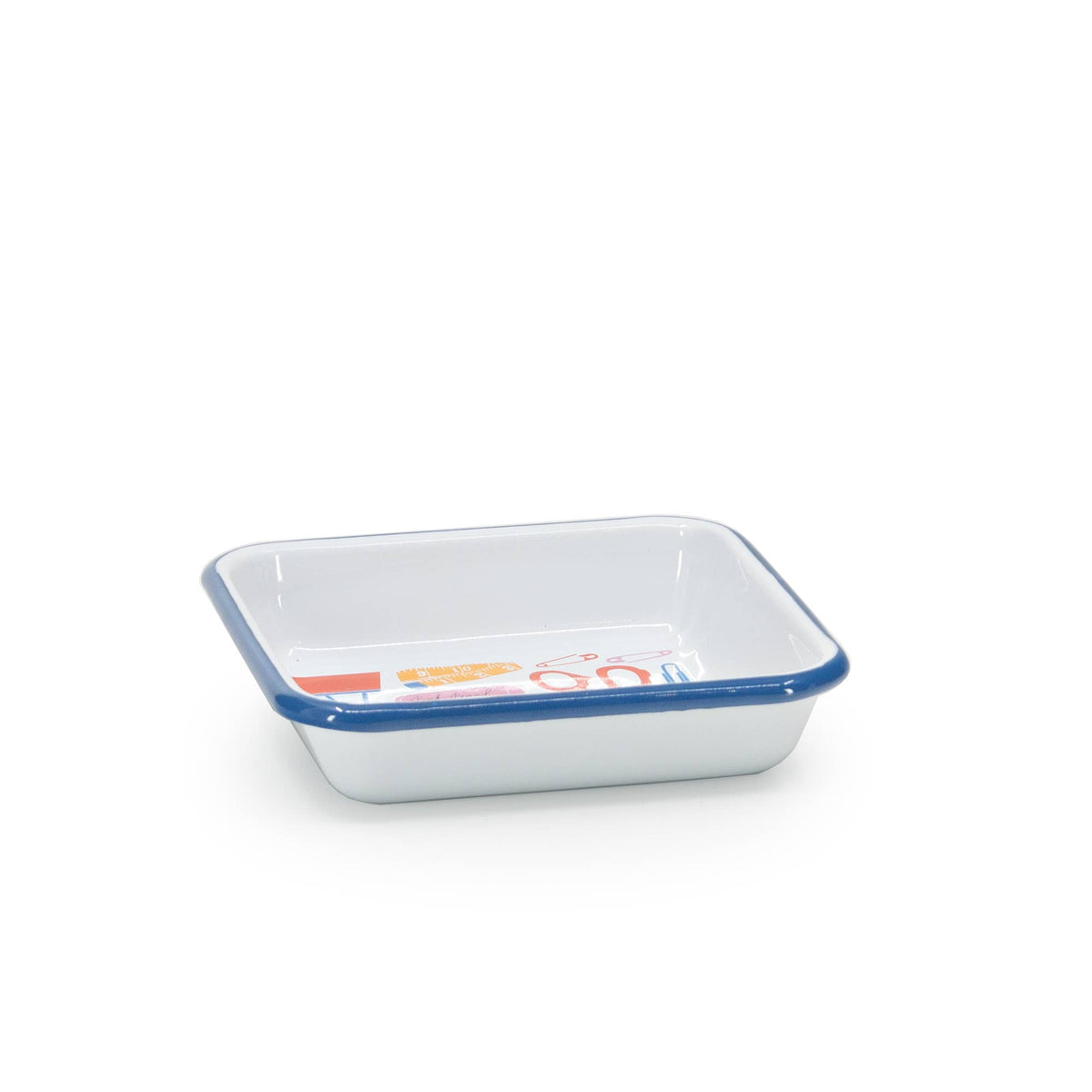 Scissors Small Square Tray (Lisa Congdon x CCH) Enamelware by Crow Canyon Home - Maine Yarn & Fiber Supply