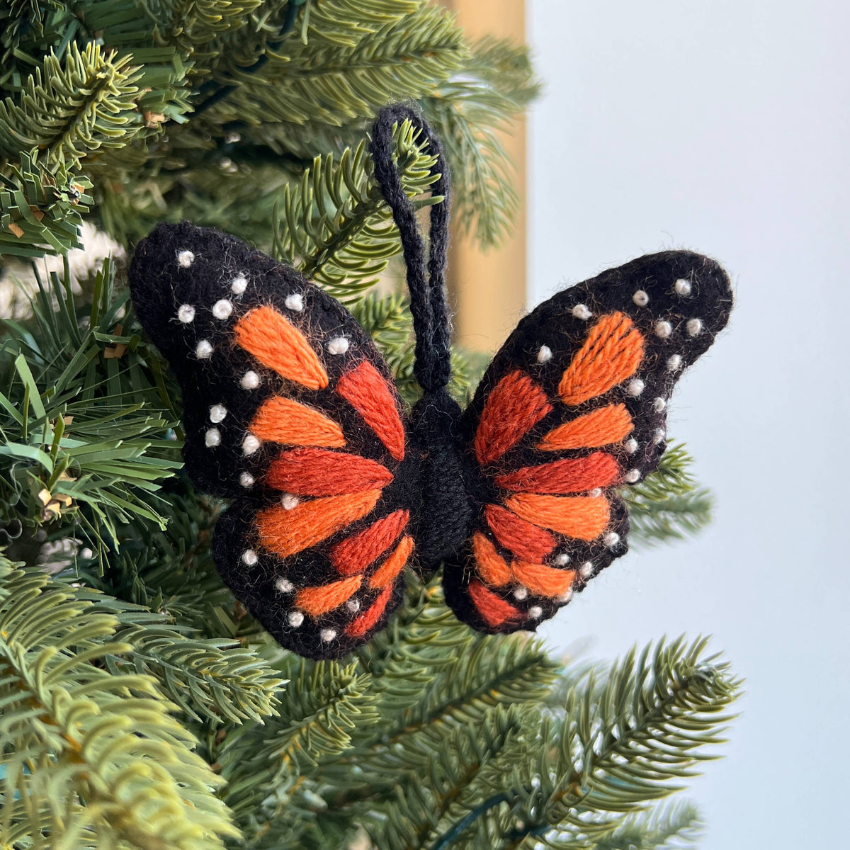 Monarch Butterfly Embroidered Felt Wool Ornament by Ornaments 4 Orphans