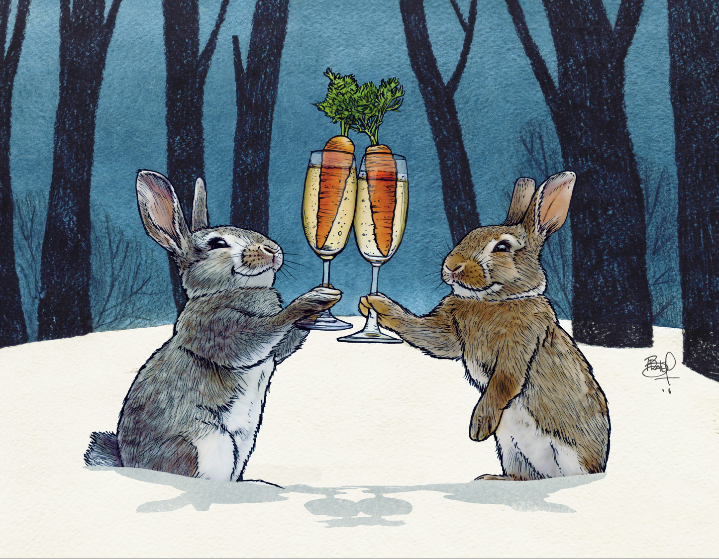 Cheers Big Ears Greeting Card (blank inside) by Shawn Braley Illustration