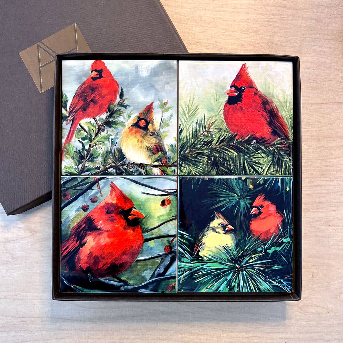 Cardinals Coaster Set by Art by Alyssa