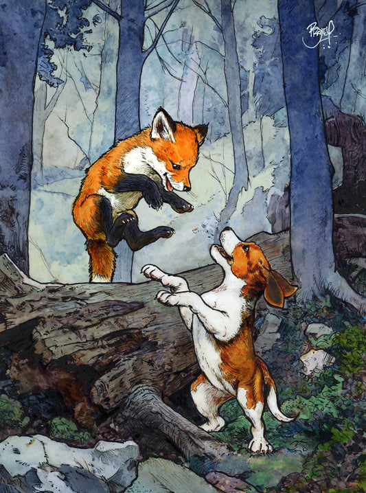 Playtime Greeting Card (blank inside) by Shawn Braley Illustration