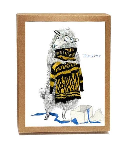 Thank Ewe Boxed Note Cards (set of 8) by Artiphany - Maine Yarn & Fiber Supply