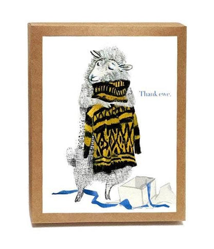 Thank Ewe Boxed Note Cards (set of 8) by Artiphany - Maine Yarn & Fiber Supply