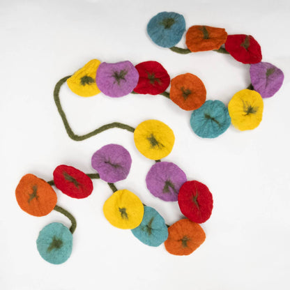 Multicolor - Felt Flower Vine Garland by The Winding Road - Maine Yarn & Fiber Supply