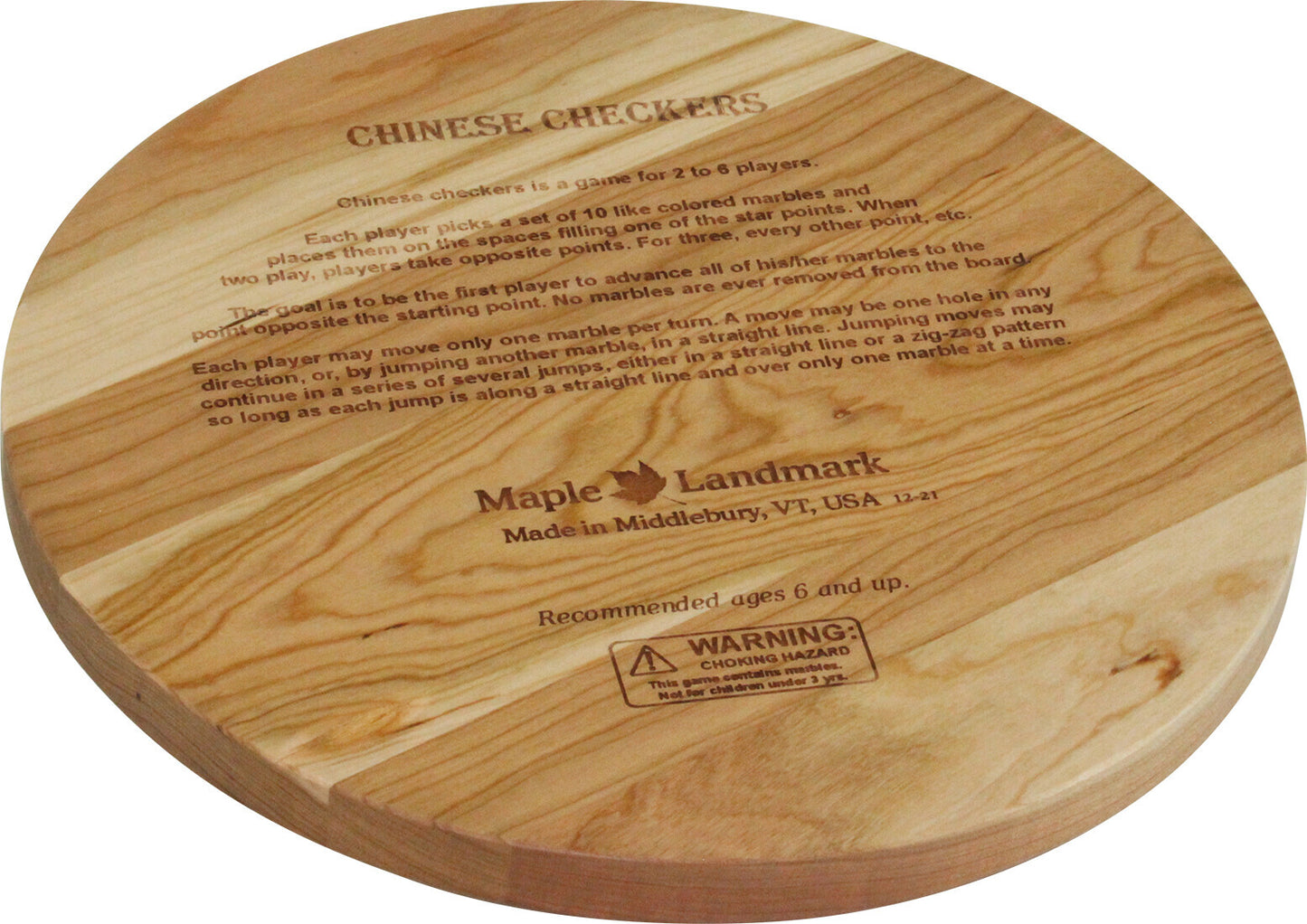 Cherry Wood Chinese Checkers by Maple Landmark