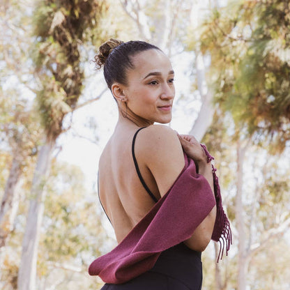 100% Baby Alpaca Scarf in Malbec from Shupaca Alpaca