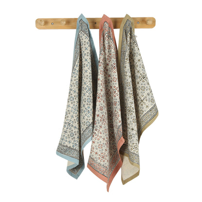 Lily River - Block Printed Fair Trade Cotton Kitchen Towel from Sustainable Threads - Maine Yarn & Fiber Supply