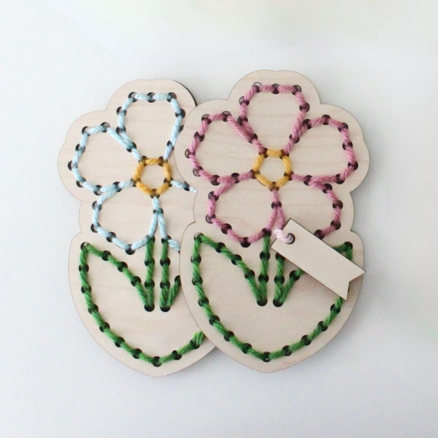 Kids Yarn Sunflower Flower Wooden Embroidery DIY Kit by The HNB House - Maine Yarn & Fiber Supply