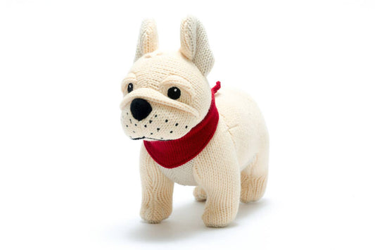 Knitted French Bulldog Rattle by Best Years