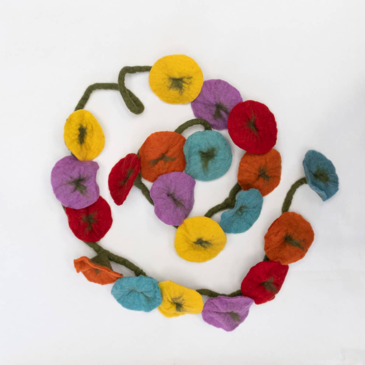 Multicolor - Felt Flower Vine Garland by The Winding Road - Maine Yarn & Fiber Supply