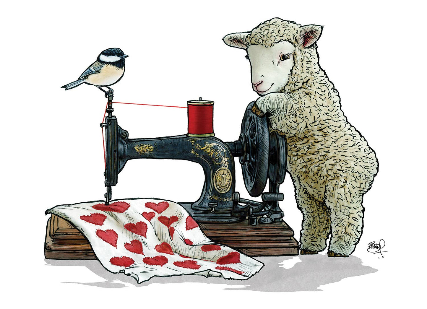 Love Ewe Sew Greeting Card (blank inside) by Shawn Braley Illustration