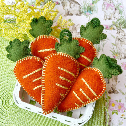 Orange Carrot Felt Wool Ornament by Ornaments 4 Orphans - Maine Yarn & Fiber Supply
