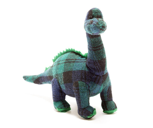 Diplodocus Dinosaur Baby Rattle in Tartan by Best Years