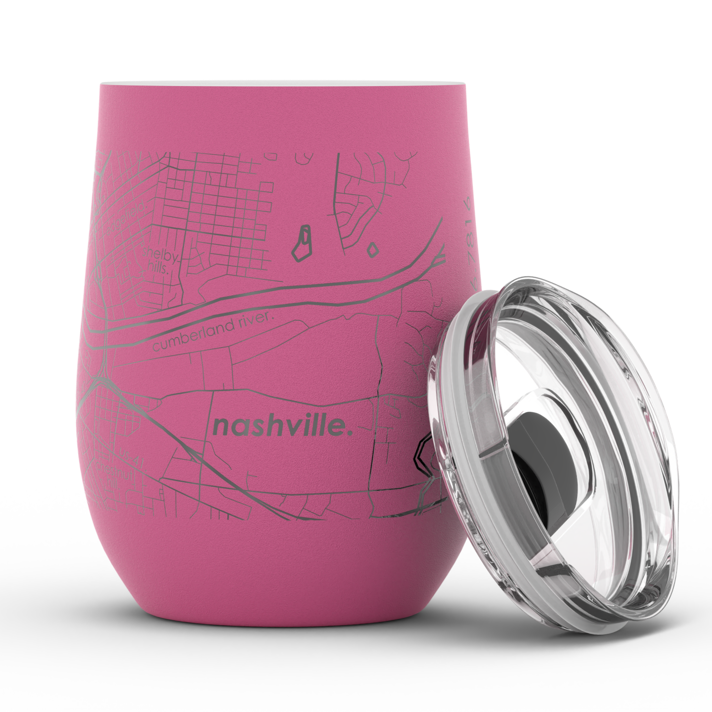 Bangor, ME Map - 12 oz Insulated Wine Tumbler in Sunrise Yellow by Well Told