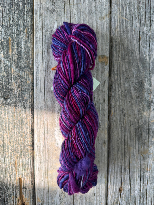 Hand Dyed and Spun Polwarth 3.3oz “Very Berry”