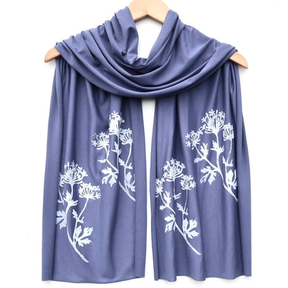 Parsley Scarf (white ink) by Windsparrow Studio - Maine Yarn & Fiber Supply