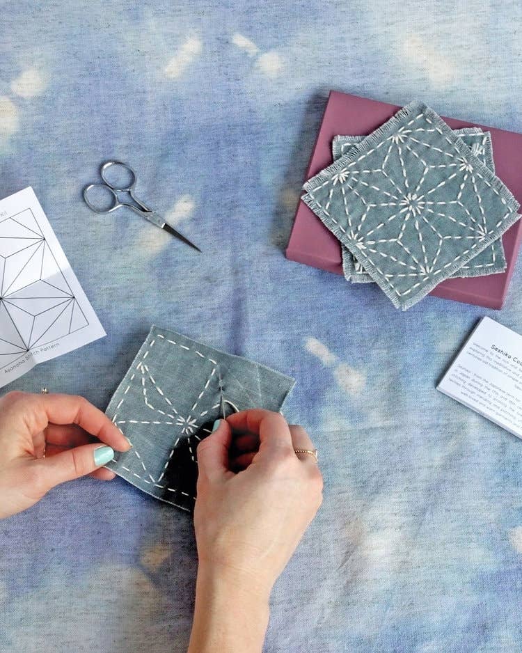 Sashiko Coaster Kit by WE GATHER