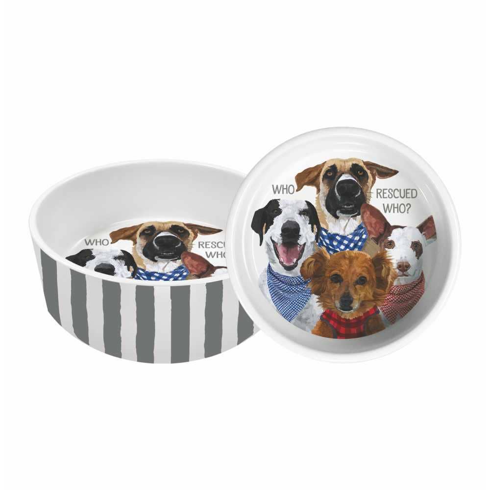 Who Rescued Who? 8in Pet Bowl from Paperproducts Design • Ambiente