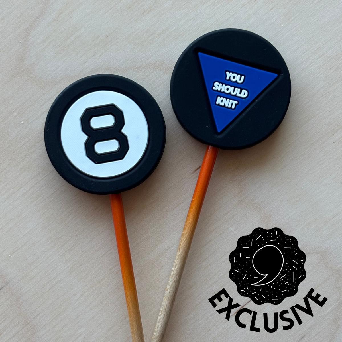Magic 8 Ball Stitch Stoppers from Comma Craft Co