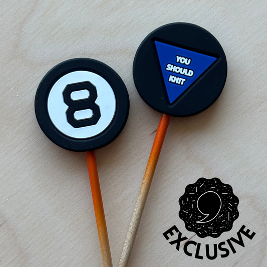 Magic 8 Ball Stitch Stoppers from Comma Craft Co